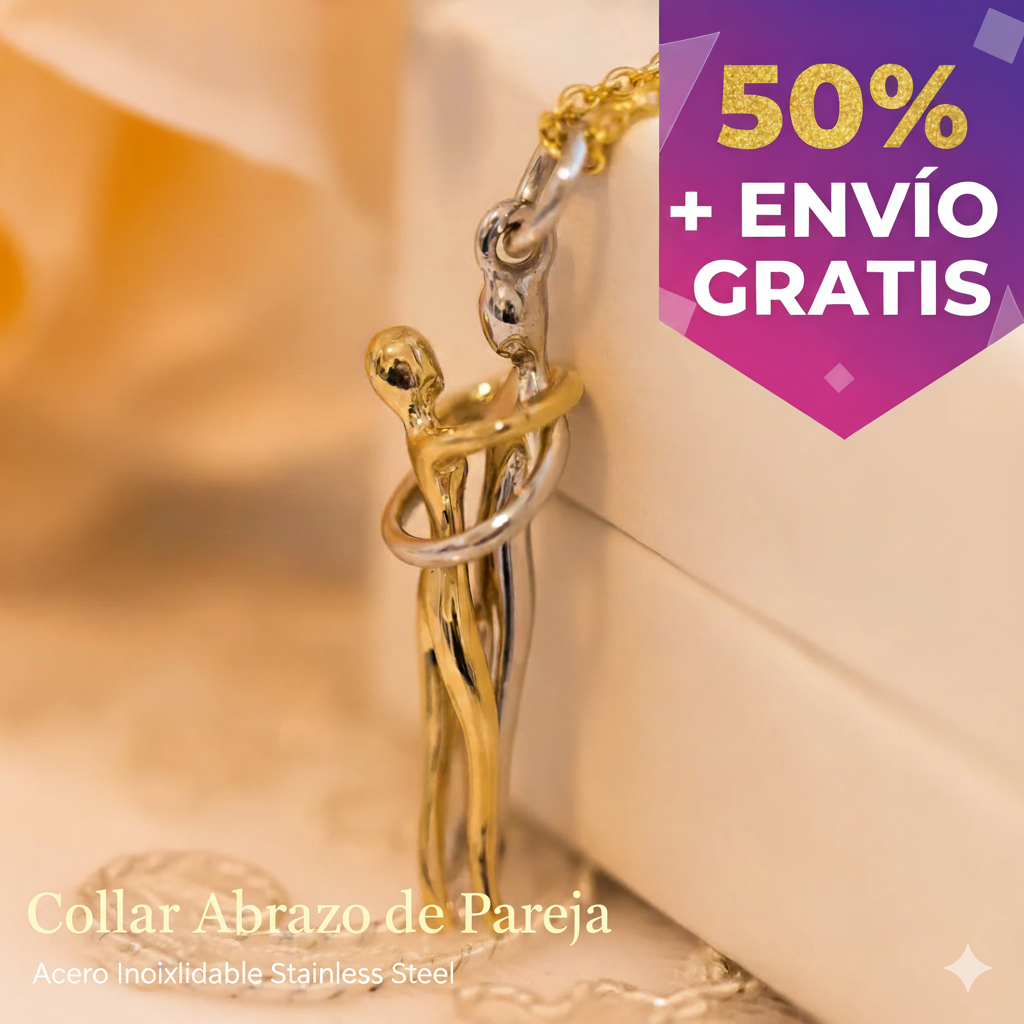 Collar abrazo pareja  Acero inoxidable Titanio ® + Caja Y Envio Gratis