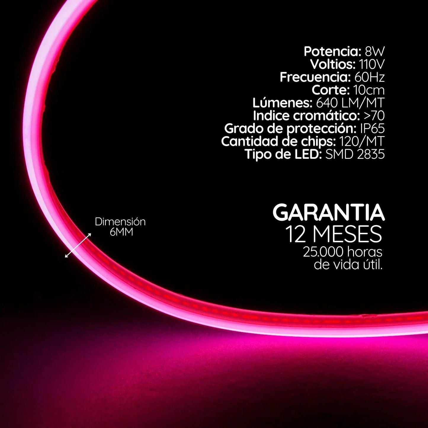 Rollo Cinta Luz Led Tipo Neon RGB Manguera Flexible + Envio Gratis