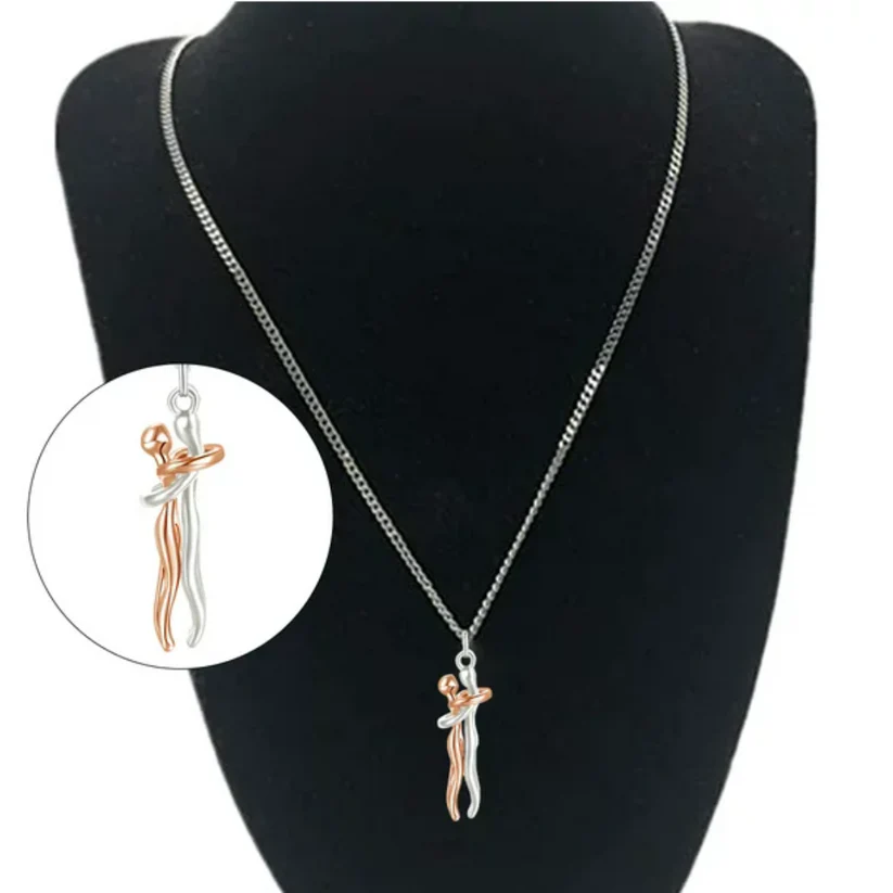 Collar abrazo pareja  Acero inoxidable Titanio ® + Caja Y Envio Gratis