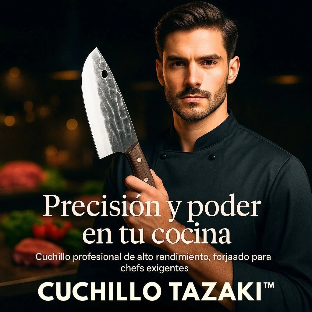 Cuchillo Profesional Japones Tazaki ® de Acero Inoxidable - El Más Filoso del Mundo