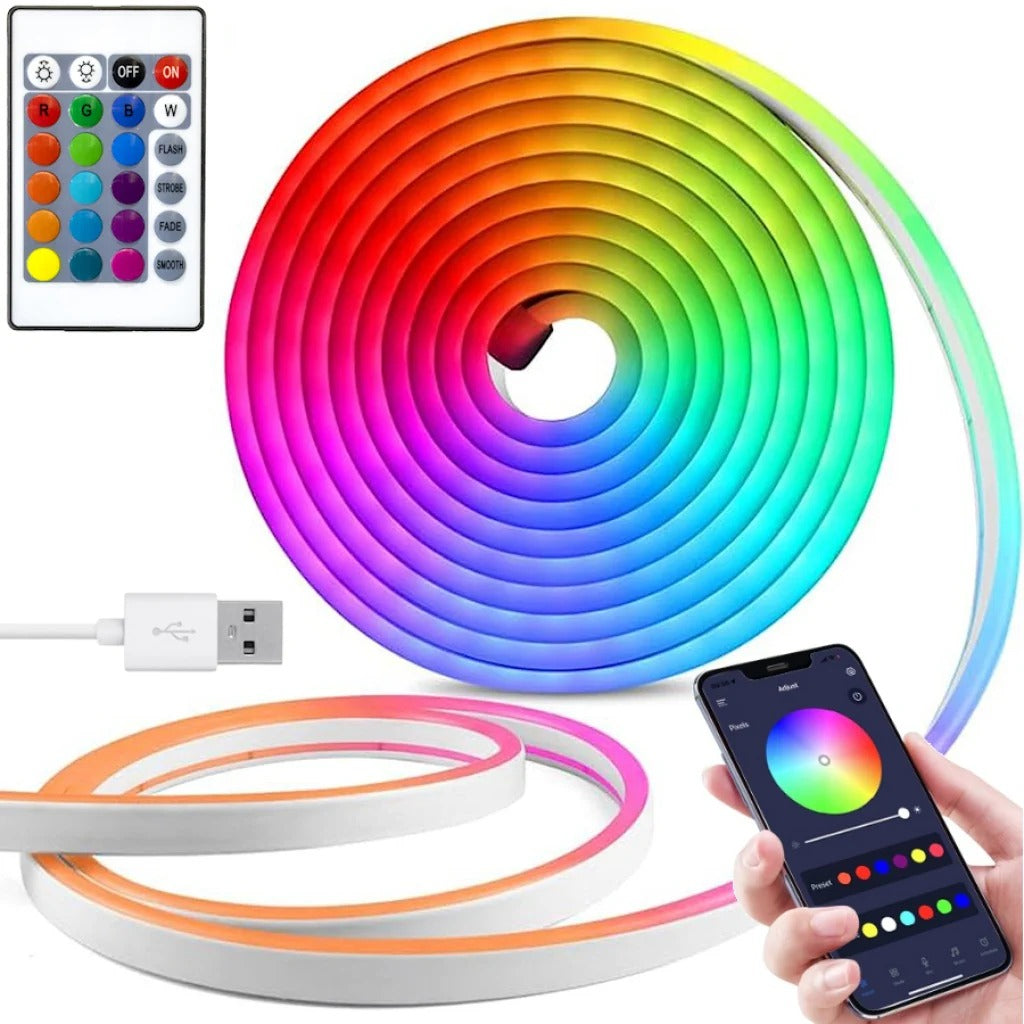 Rollo Cinta Luz Led Tipo Neon RGB Manguera Flexible + Envio Gratis