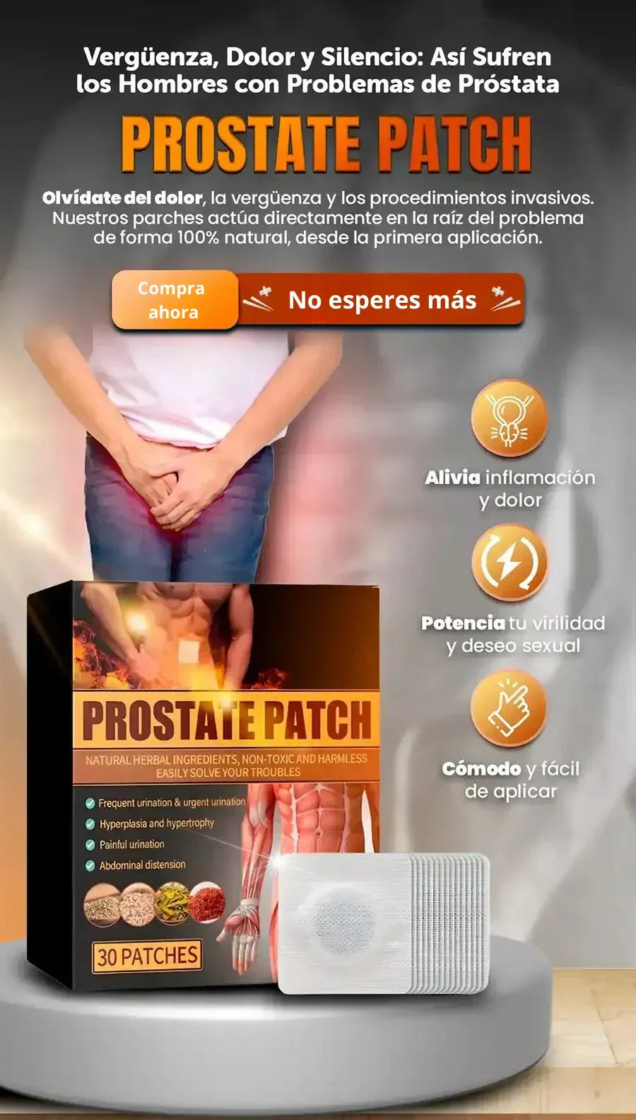 Parches naturales para la próstata Prostate Patch™ + Envio Gratis