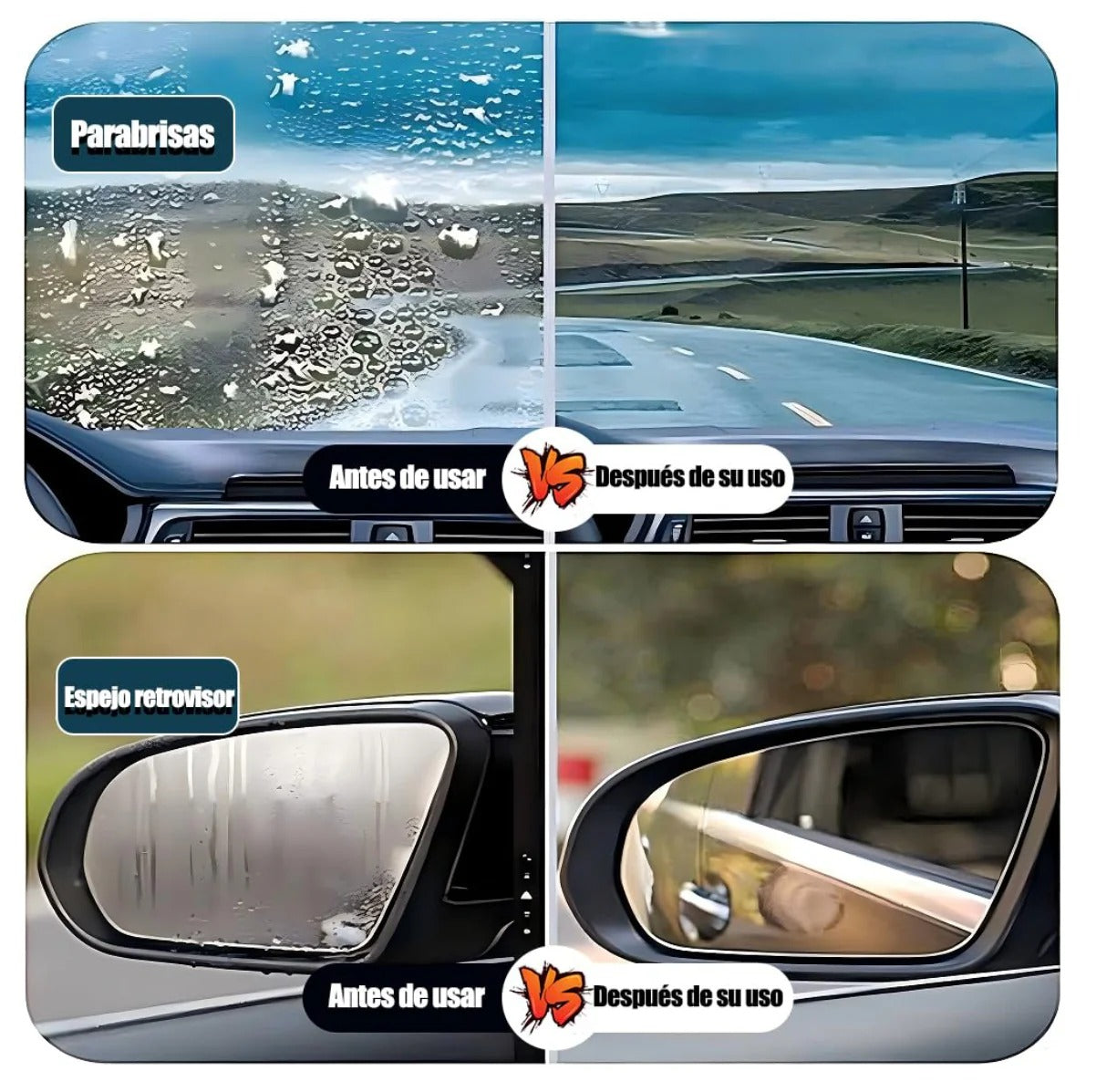 Limpiavidrios  OIL FILM ™  Hidrofóbico para Auto - Visibilidad sin manchas