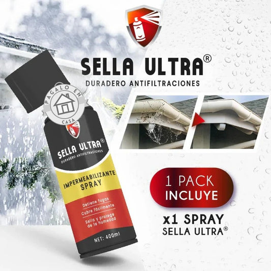 SPRAY IMPERMEABILIZANTE SELLA ULTRA ® 3 EN 1  humedad, grietas y filtraciones